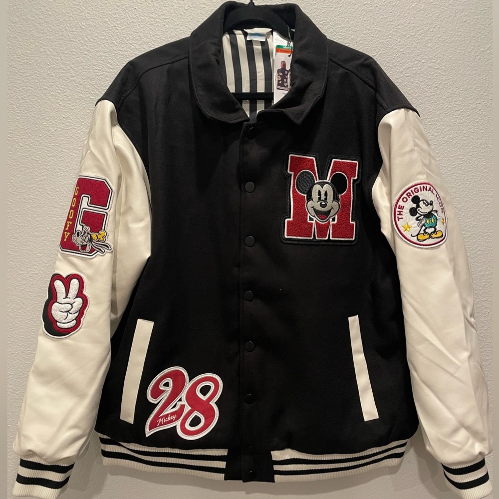 NEW Disney Varsity Jacket Black Unisex Men’s XL-Women’s XXL